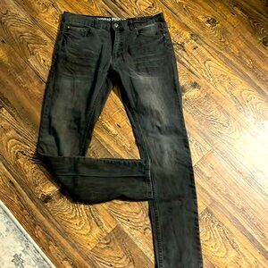 Great Pair Of Dark Gray Distressed Jeans, 32/34